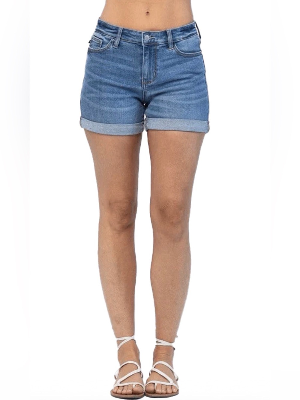 Judy Blue Medium Mid Rise Cuffed Jean  Shorts NWT